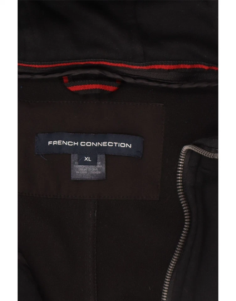 Abrigo cortavientos con capucha para mujer FRENCH CONNECTION UK 18 XL negro poliéster DI46 Foto 3 de 3