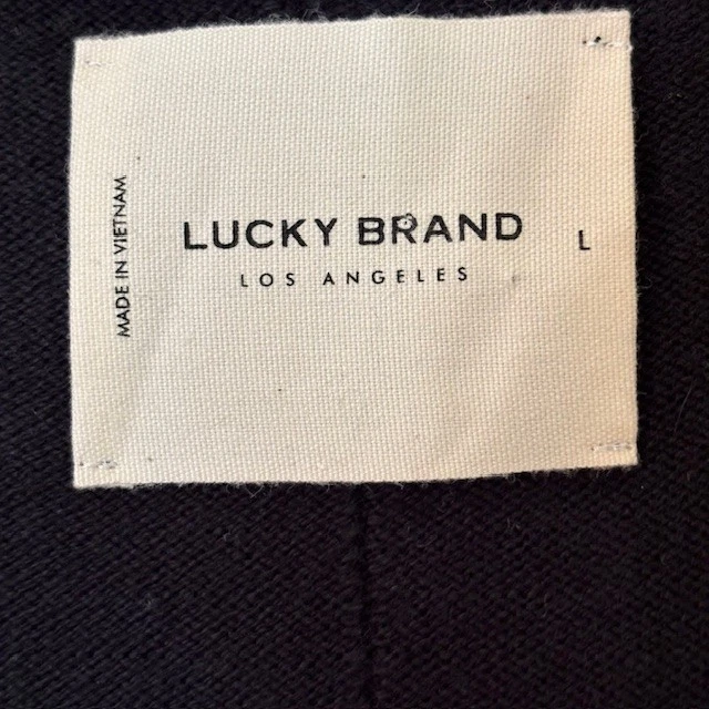 Nuevo con etiquetas Suéter Lucky Brand Negro Mezcla Algodón/Cachemira Suave Nube Cuello en V Mujer Talla L Foto 2 de 4