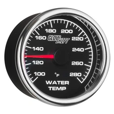 GlowShift 2-5/8" Mechanical Water Temperature Gauge w Probe - 65mm Racing Series
