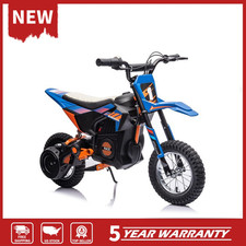 13.6MPH Off-Road Motorcycle with Leather Seat 24V Kids Electric Dirt Bike,Toy