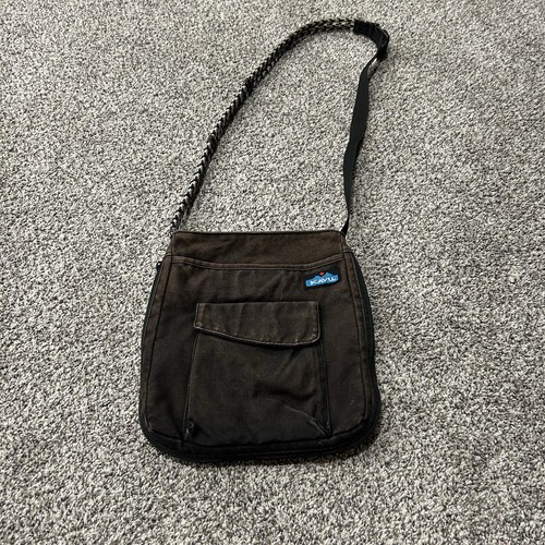 KAVU Crossbody Bag Womens Brown Keeper Canvas Sling Travel Bag Hiking Faded
