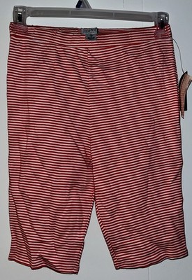 Esprit Women s Red-Striped Shorts Size Large Brand New