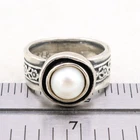 Vintage Sz8 925 Sterling Silver Didae Shablool Israel Sterling Silver Pearl Ring