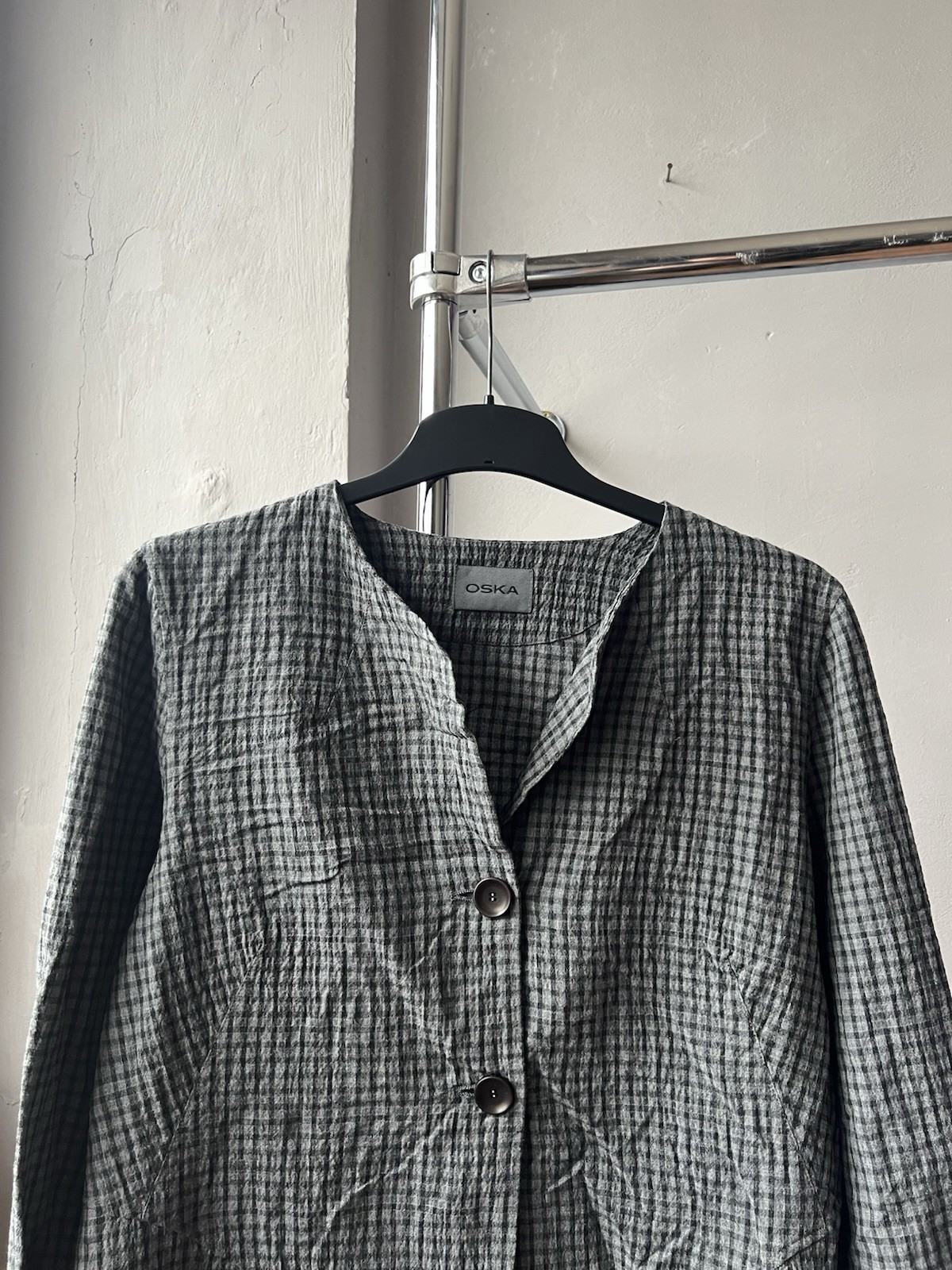 OSKA RARE VINTAGE JAPANESE BLAZER JACKET GREY CELL WOMAN SIZE 2 image 3