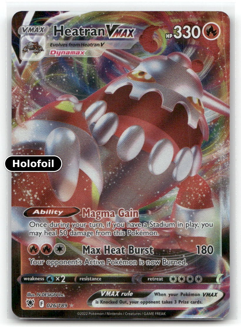 Heatran VMAX Holo SWSH10: Astral Radiance 026/189 NM Pokemon