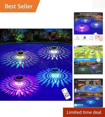 Remote-Controlled 6.5 Inch Solar Floating Pool Lights - Elegant Outdoor Decor
