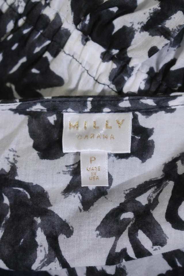 Vestido para mujer Milly Cabana estampado blanco negro algodón talla pequeña Foto 4 de 4