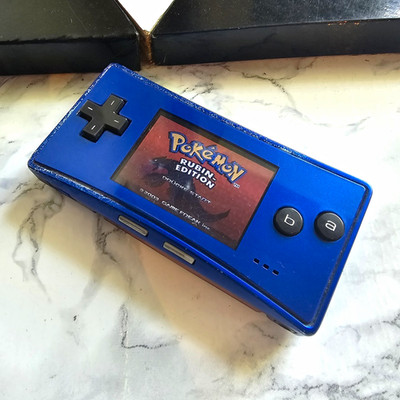 Nintendo Game Boy Micro Handheld-Konsole Blau PAL OXY-001 Kopfhöreranschluss