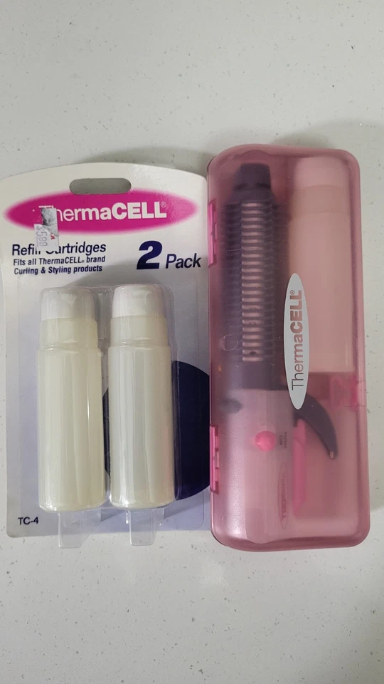 Thermcell无绳卷发棒带粉红色旅行箱老式全新陈货 — 第 2/3 张图片