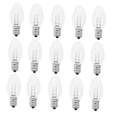 Night Light Bulbs 4 Watt, E12 C7 Small Light Bulb,15 Pack 4 Watt - Warm White