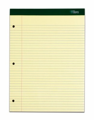 Cardinal Brands TOP63383 Double Docket Legal Pad 100 Sheets Canary