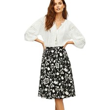 Talbots Womens Skirt Sz 8 Floral Print Fit Flare Casual Elegance Spring Summer