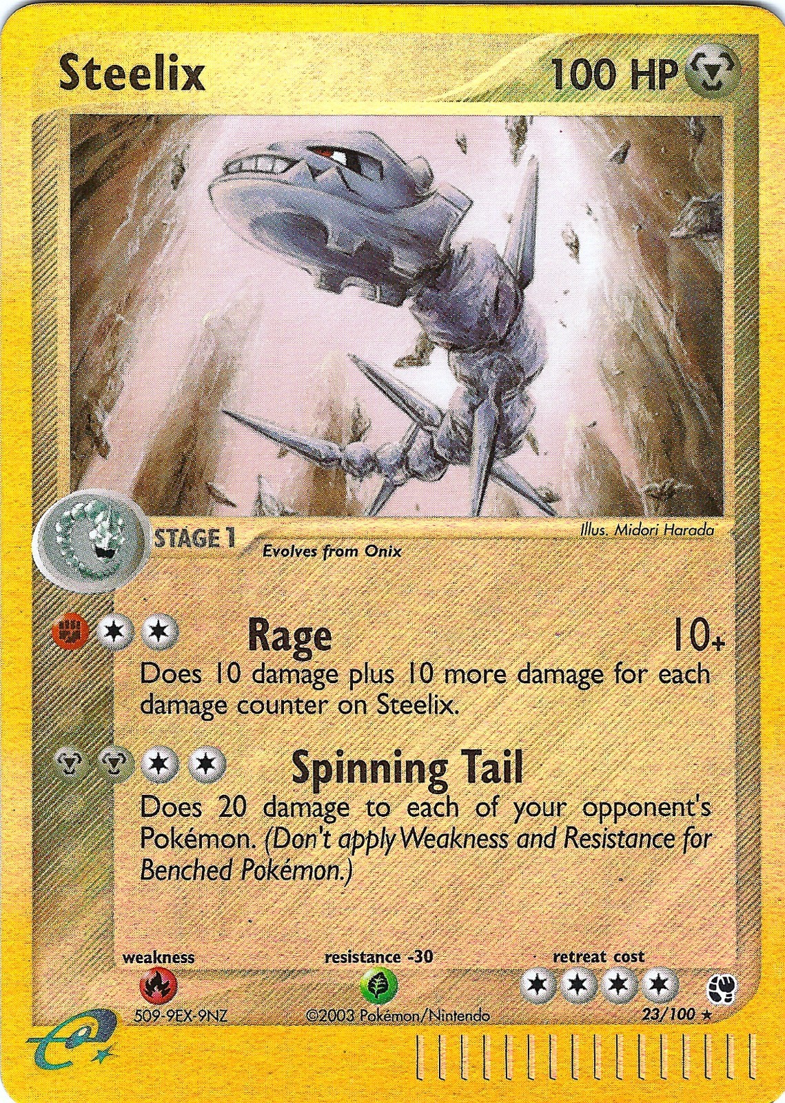 Steelix 23/100 Sandstorm Pokémon Reverse Holo Rare - Near Mint