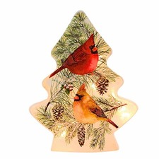 Stony Creek Christmas Cardinals Pre-Lit Jar Birds Lights Indoor Winter Bcc0263