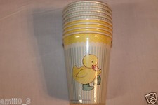 NEW BABY SHOWER DUCKS 8 PAPER CUPS PARTY SUPPLIES