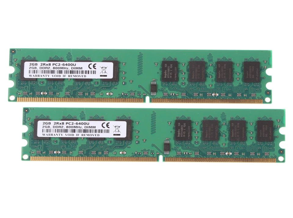 4GB 2X 2GB 2RX8 PC2-6400U 240PIN DDR2 800MHz CL6 DIMM Desktop For Intel Memory - Image 2 of 4