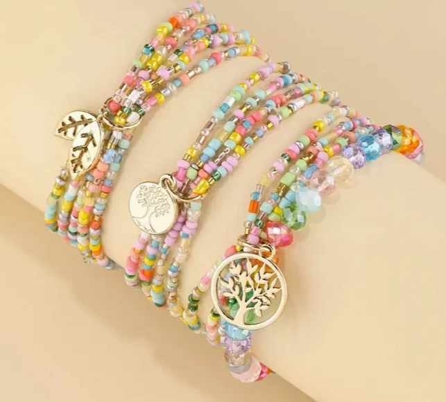 VALENTINO Bracciale Boho Tree Life SET di 3 gioielli moda VELOCE spedizione gratuita