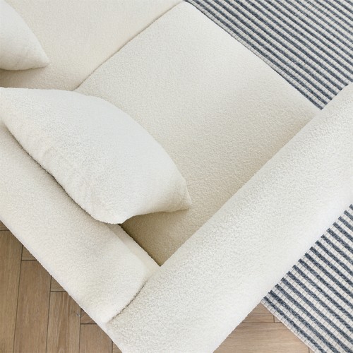 81'' 3-Seater Sofa Couch Upholstered Sofa Couch with 3 Pillows for Living Room - Picture 30 of 72