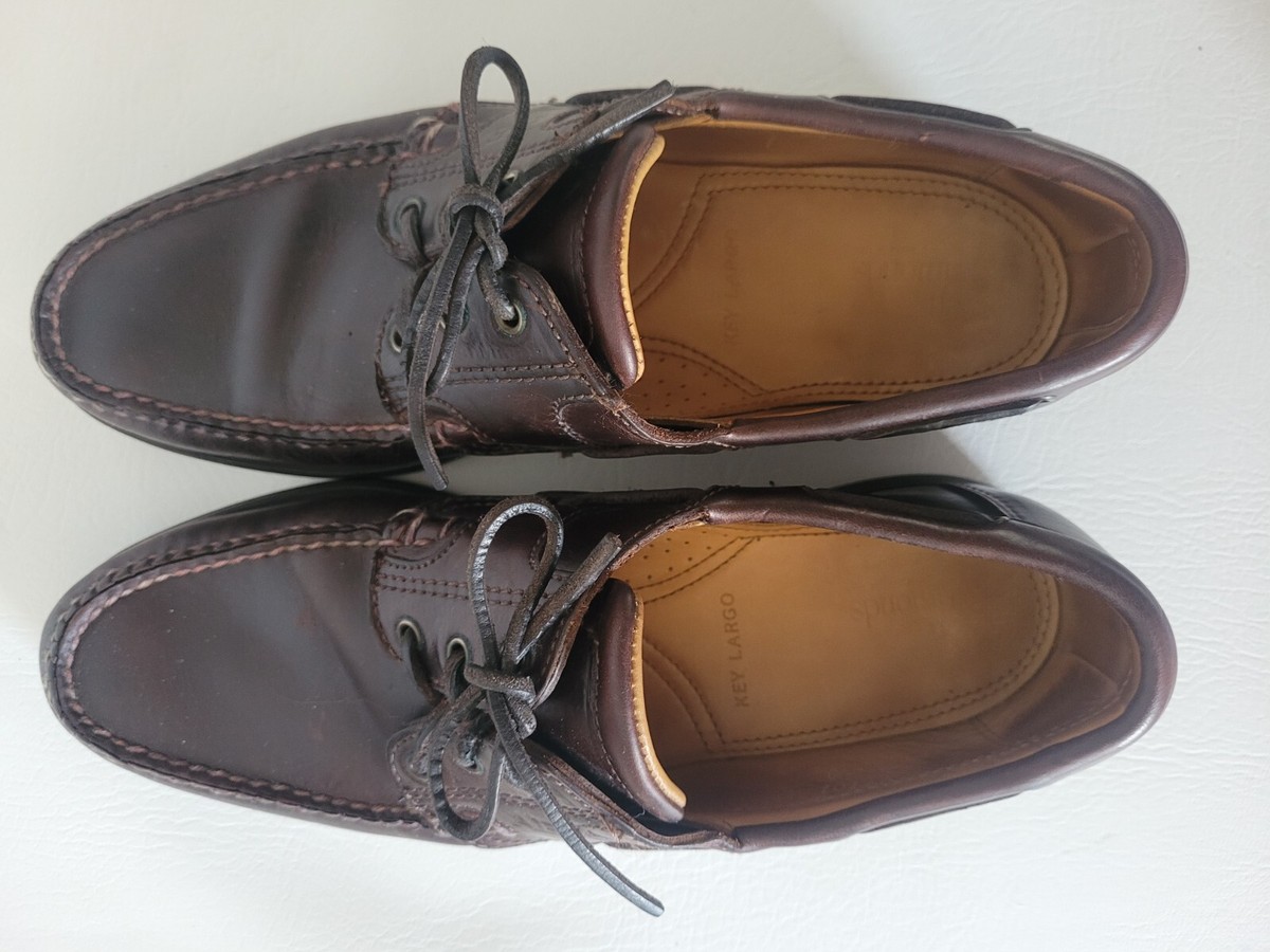 Allen Edmonds Key Largo Men\'s Brown Leather Vibram Boat Shoes US Size 10B Allen Edmonds Boat Shoes for Men for sale | eBay main image 4