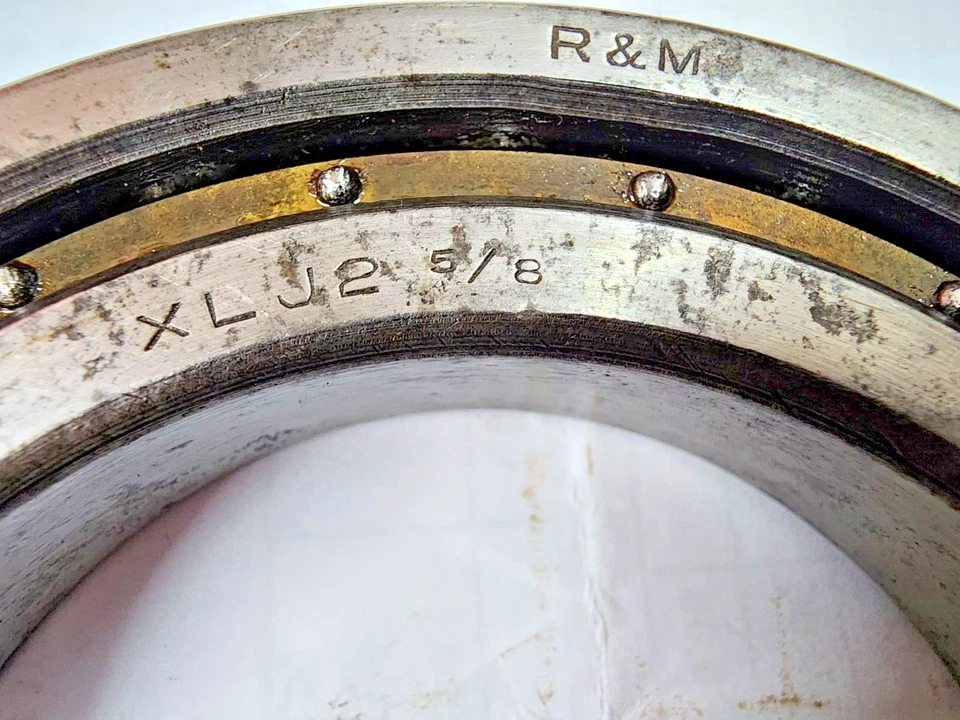 Rodamiento de bolas de contacto angular XLJ 2 5/8 R&M Inglaterra JAULA DE BRONCE USADA XLJ25/8 Foto 2 de 4