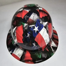 full brim hard hat custom hydro dipped IN MEXICAN ROOTS TEXAS PRIDE NEW USA