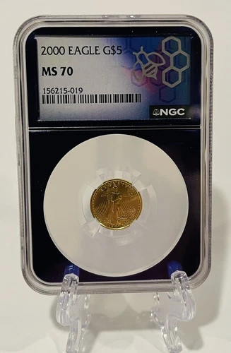 2000 $5 Gold Eagle AGW 1/10oz NGC MS70 Purple Core