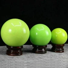 50-200mm Glow In The Dark Stone Green Luminous Quartz Crystal Sphere Ball +Stand