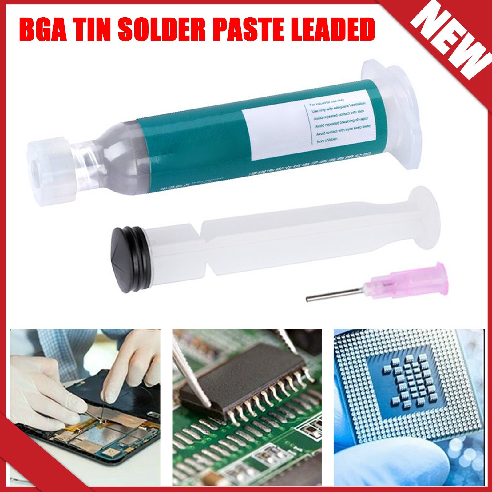 BGA Tin Solder Paste Leaded Sn63/Pb37 Syringe Liquid Melting Point