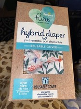 Pampers Pure Hybrid Reusable Cloth Diaper Cover One Size Girl Floral Design New