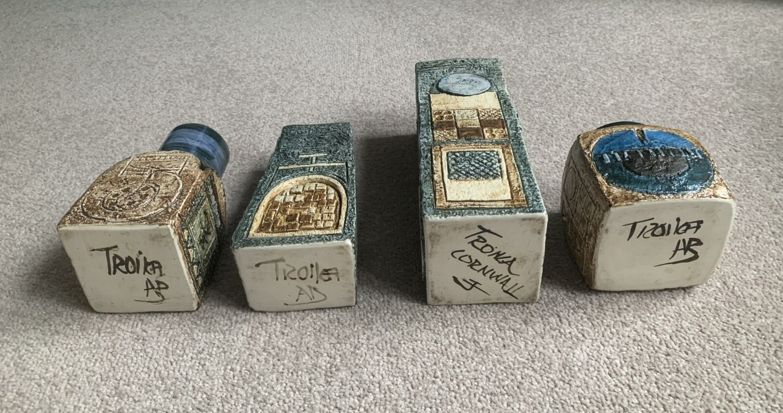 Four Troika Pottery Vases eBay