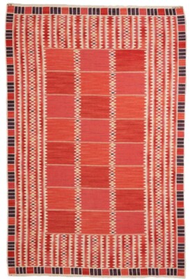 Red Flat weave Scandinavian Swedish Kilim Rug for Living Room Area Rug Bedroom