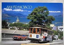 San Francisco Cable Car California CA Postcard Street View Hyde Street Hill