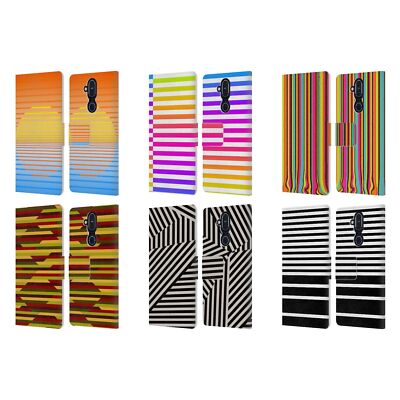 HEAD CASE DESIGNS DYNAMIC STRIPES LEATHER BOOK WALLET CASE FOR NOKIA PHONES