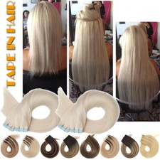 150g Real THICK Tape In 100 Remy Human Hair Extensions FULL HEAD Ombre 14"-24"
