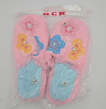 RCK Pink Slippers Floral with Diamond Pattern Size 7