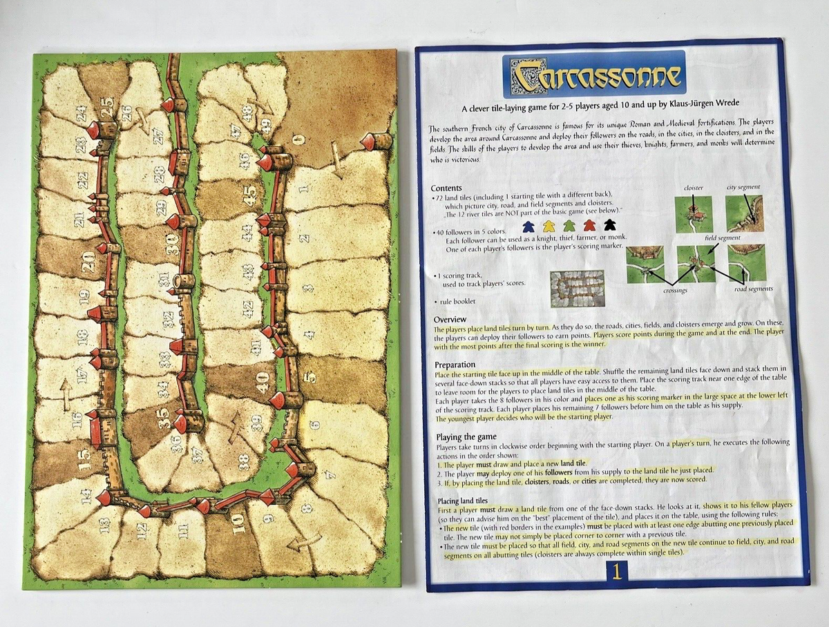Carcassonne Classic by Z-Man Games Original First Print Edition