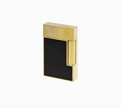 S.T.DUPONT LIGNE 2 MICRO DIAMOND TIP YELLOW GOLD AND MATTE BLACK LIGHTER