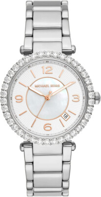 Michael Kors Parker Stainless Steel Watch With Glitz Accents I New With Tag