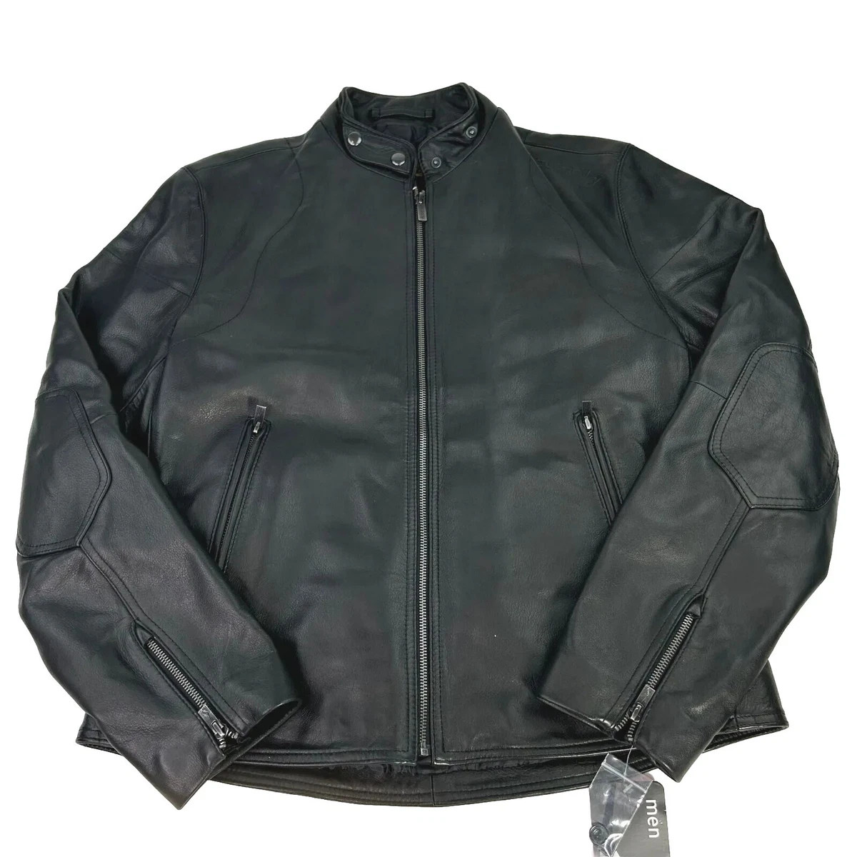 Saucony Select Men s Limited Edition Jacket Size M Black Leather Moto Jackets