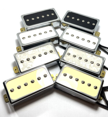 Single Coil P90 Humbucker Sized Dragonfire H90s Pickup Set, Chrome Ring Colors