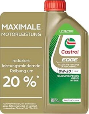 Castrol EDGE 0W-20 LL IV Motoröl 1 Liter VW 50800 VW 50900 Porsche C20