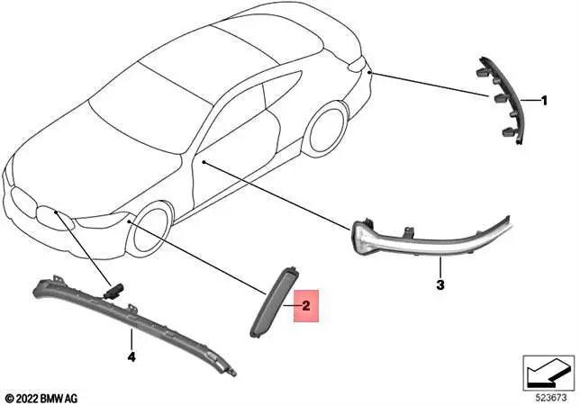 Genuine BMW F91 F92 F93 M8 Side Marker Reflector Right M 