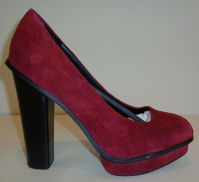 Kelsi Dagger Size 10 M FRIEDA Wine Suede Platform Pumps Heels New Womens Shoes