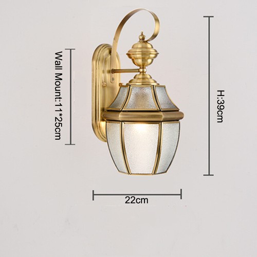 Glass Wall Light Outdoor Wall Sconce Home Brass Wall Lamp Garden Modern Lighting - Picture 3 of 16