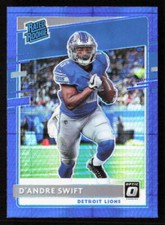 2020 Donruss Optic D'Andre Swift Blue Hyper Prizm Rookie Card RC #159 Lions. rookie card picture