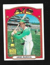 1972 Topps ANGEL MANGUAL All Star Rookie #62 Oakland A's EX Centered Great Color