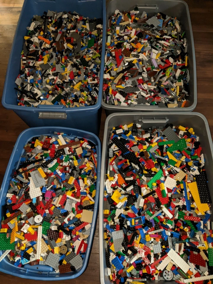 LEGO 10 libras lote a granel tirar aleatorio + 10 minifiguras auténticas piezas limpias mezcla h9 Foto 2 de 3