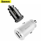 Universal Car Charger Baseus Dual USB Cigarette Lighter For iPhone Samsung White