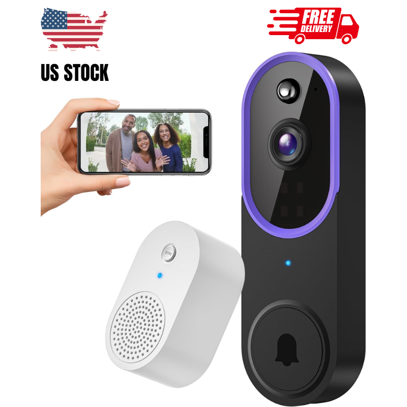 Video Doorbell 1080P Wireless Camera AI Human Detection Night Vision-image