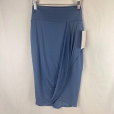 NWT Athleta Release High Rise Twist Side Accent Midi Skirt Blue Size XXS